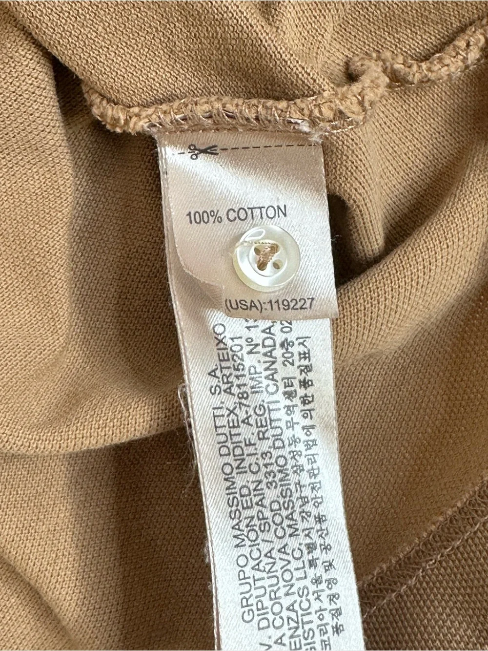 Massimo Dutti Beige Cotton Polo Shirt Casual Fit Size M - Picture 7 of 8
